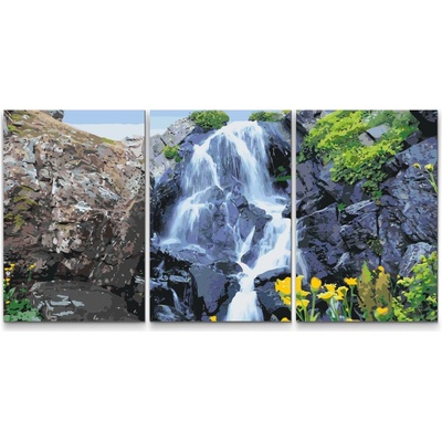 Painting Queens Painting Queens Kouzelný vodopád sada 3 ks 40 x 60 cm bez rámu PBNSET/03WATERFALL/40 x 60_40 x 60_40 x 60/WO