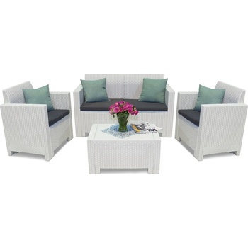 BICA Техноратанов комплект Nebraska Coffee 4 бял Bica (BC906BIA)