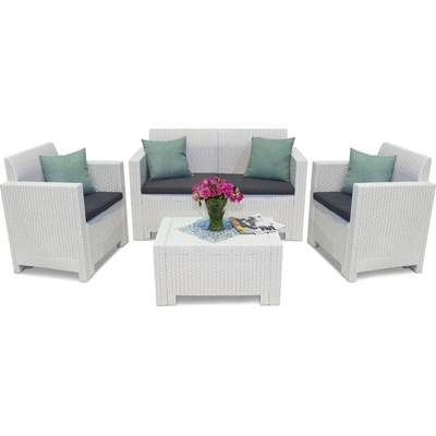 BICA Техноратанов комплект Nebraska Coffee 4 бял Bica (BC906BIA)