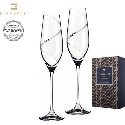 Bohemia Crystal Sklenice na sekt flétny přátelská souprava Silhouette 2 ks 210 ml