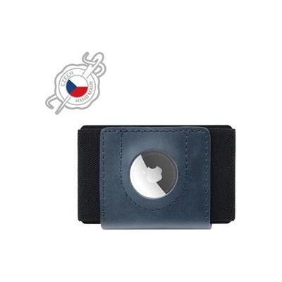 FIXED Tiny Wallet for AirTag kožená peněženka z pravé hovězí kůže modrá FIXWAT-STN2-BL
