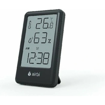 Airbi FRAME - černá / Pokojový teploměr a vlhkoměr (BI1050)