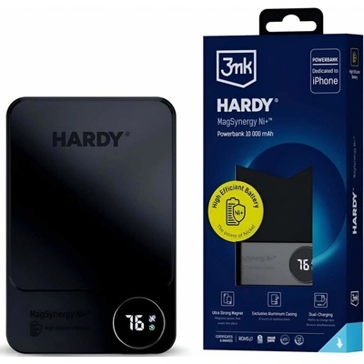 3mk HARDY MagSynergy Ni+ powerbanka USB-C/USB-C 10 000 mAh čierna (5903108541398) Bezdrôtová powerbanka