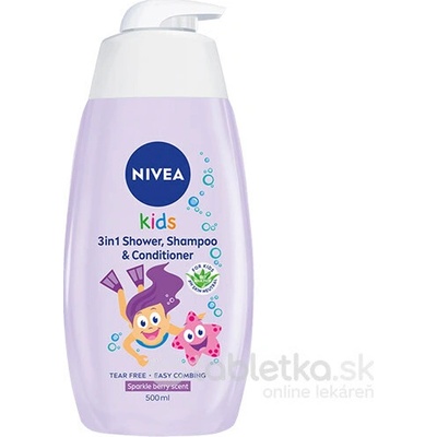 NIVEA Kids Girl detský šampón 3v1 500 ml