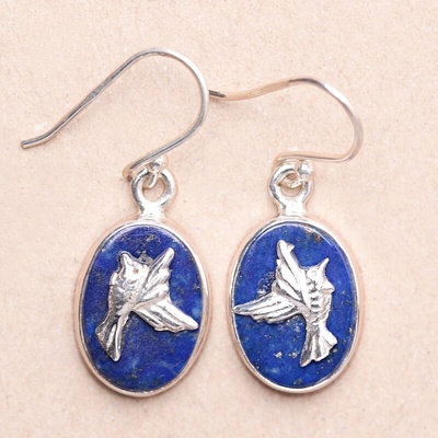 Nefertitis Lapis Lazuli náušnice stříbro Ag 925 88083 NF53165 - 1,5 cm, 4,5 g