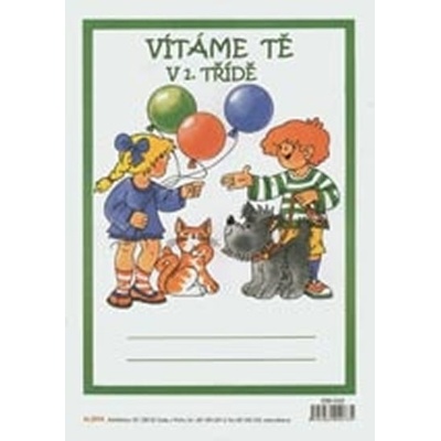 Vítáme Tě v 1. třídě diplom A4 zelený nápis