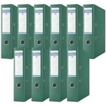 DONAU Premium Wide Folder Pack of 10/DIN A4/7.5 cm/10 Pieces/Green/Plastic Cover PP/Carton Paper Slot Folder Office Folder File Ring Binder/Green Dot - 3975001PL-06