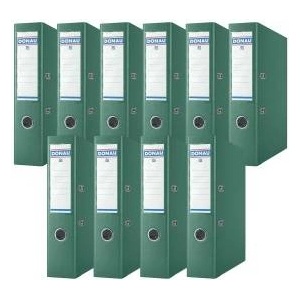 DONAU Premium Wide Folder Pack of 10/DIN A4/7.5 cm/10 Pieces/Green/Plastic Cover PP/Carton Paper Slot Folder Office Folder File Ring Binder/Green Dot - 3975001PL-06