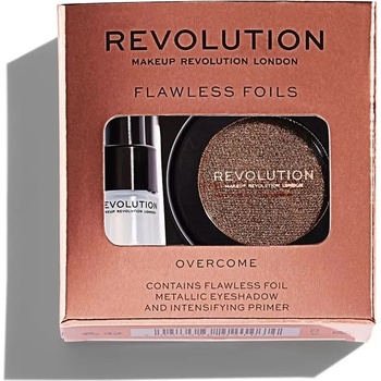 Makeup Revolution Комплект Makeup Revolution: Flawless Foils Vegan Eyeshadow Primer 2 ml + Flawless Foils Vegan Eyeshadow Palette Overcome 2 g