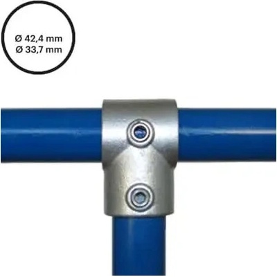 Konstrukční fitinka, spojka ocelových trubek pr. 42,4 mm | pr. 33,7 mm – redukční odbočka 101-C42/B34