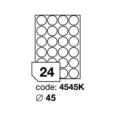 Rayfilm R0119.4545KD samolepící kulaté 45mm bílé lesklé laser 300 listů