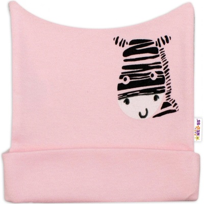 Baby Nellys čiapočka Zebra ružová