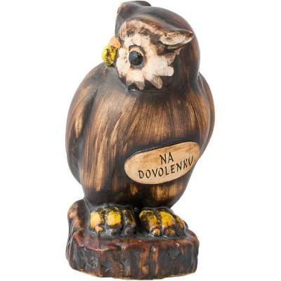 Sovička - porcelánová pokladnička Na dovolenku