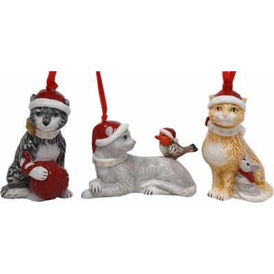 Nostalgic Ornaments vánoční závěsné ozdoby kočky, 3 ks, Villeroy & Boch