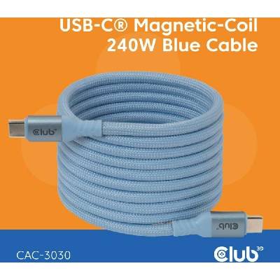 Club3D CAC-3030 magnetický USB-C 240W PD3.1 2m modrý