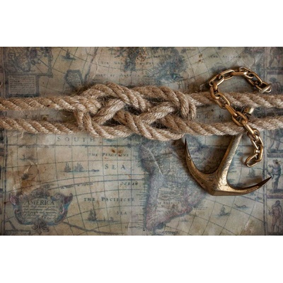 DIMEX ART Флизелинов фототапет възел на стара карта 375 x 250 см