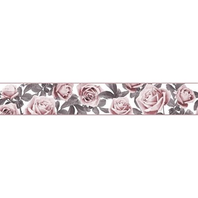Samolepící bordura B 83-31-03, rozmer 5 m x 8,3 cm, ruže ružovo-sivé, IMPOL TRADE