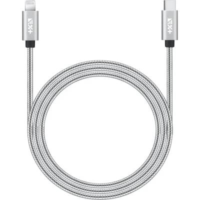 NEXT ONE Метален кабел usb-c към lightning 1.2 m от next one - сребрист (k-lght-usbc-met-sl)