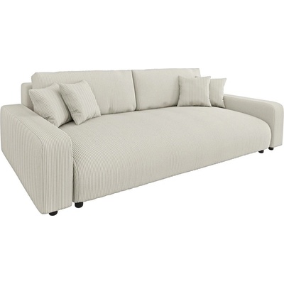 ROPEZ Кремав разтегателен диван с място за съхранение от рипсено кадифе 234 cm Sara - Ropez (Sara Sofa 4os. z f.spania tk. Lincoln 03)