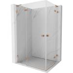 Mexen Lunar L Duo лява шарнирна душ кабина 115 x 100 см, прозрачна, матирана мед - 834L-115L-100P-65-00 (834L-115L-100P-65-00)
