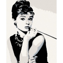 Zuty Malování podle čísel AUDREY HEPBURN ČERNOBÍLÁ NO