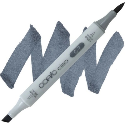 Lihová fixa COPIC Ciao oboustranná Brush & Chisel, Cool gray 7 (C7)