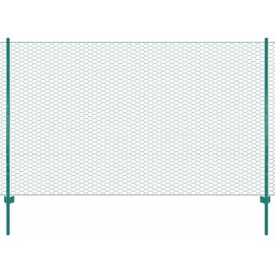 OMAXI Drátěný plot se sloupky ocel 25 x 1,5 m zelený 738916