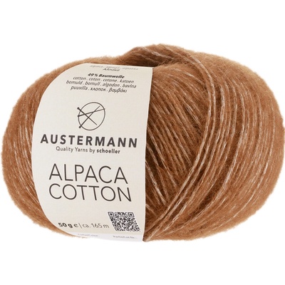 Austermann ALPACA COTTON - 51% alpaka, 49% bavlna - Ručně pletací příze Barva: 002 - Haselnuss