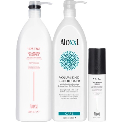 Aloxxi Objemový šampon, kondicionér a Objemové sérum 1000 ml