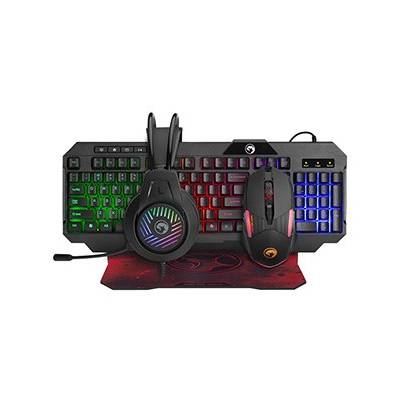 Marvo CM430 CZ/SK, sada klávesnice s herní myší, podložkou a sluchátky, CZ/SK, herní, membránová typ drátová (USB), černá, podsvíc