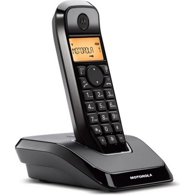 Motorola s1201 безжичен dect телефон, ЧЕРЕН c69000k50o1aes03 (c69000k50o1aes03)