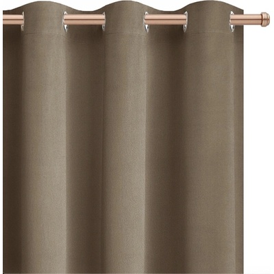 XZHome (dodávateľ) Zatemňovací velúrový záves – sivohnedý, jednofarebný, 1 ks Veľkosť: 145x250 na krúžky