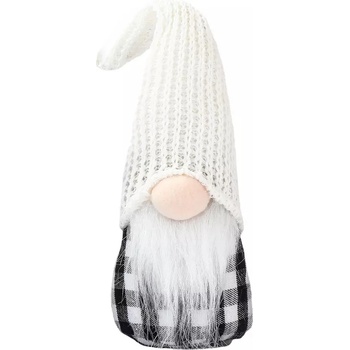 Плюшен Коледен Гном с бяла шапка, 25 см (46606-2)
