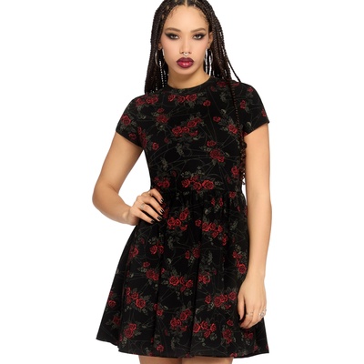 KILLSTAR дамска рокля KILLSTAR - Poisoned Rose - Black/Red - KSRA014626