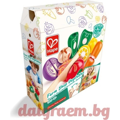 Hape Дървен комплект Зеленчуци, 7 части, hape e3181 (h3181)