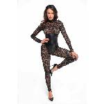 Noir Handmade F299 Enigma Lace Catsuit with Underbust Bodice XXL