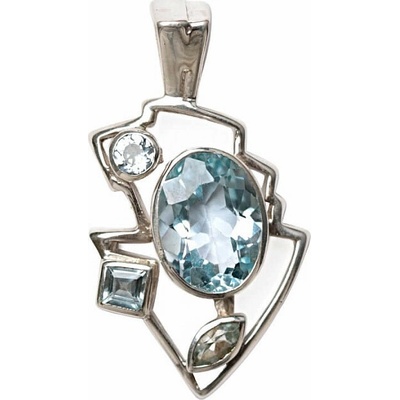 Nefertitis přívěsek modrý topaz broušený stříbro P1890 NF60226