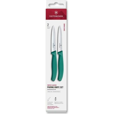 Victorinox Sada kuchyňských nožů na zeleninu SWISS CLASSIC 10 cm 2 ks tyrkysová 6.7794.2C1