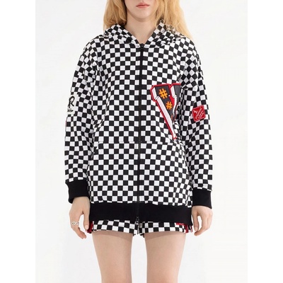 VDR Chessboard oversize mikina černá