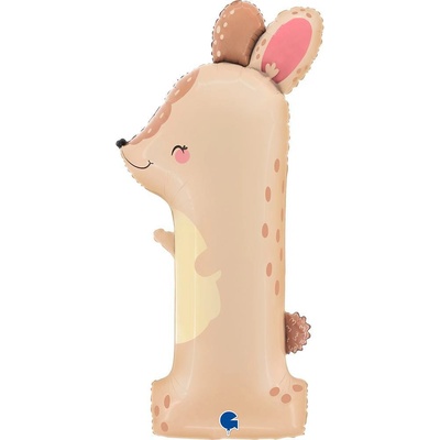 Grabo Číslice Puppyloons 1 Králik 97cm 38" fóliový balónik nafukovací