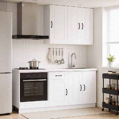vidaXL Кухненски единица KALMAR 5 pcs Бяло Инженерна дървесина (3438235)