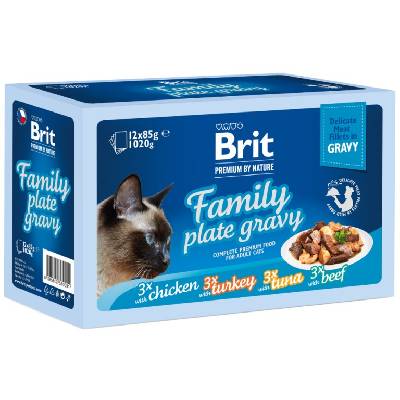 Brit Kap.Brit Premium Cat Delicate Fillets in Gravy Family Plate 1020 g (12x85 g)