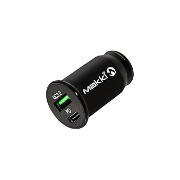 Makki зарядно за кола Fast Charger Car - Type-C + USB QC3.0 20W - MAKKI-CC20W02-BK (MAKKI-CC20W02-BK)