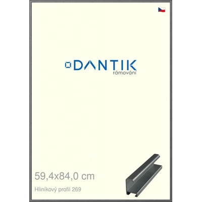 DANTIK rám na obraz 59,4x84 Ššedá broušená