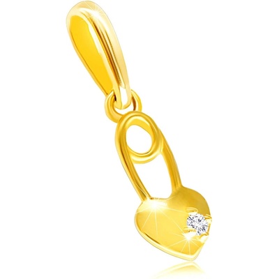 Šperky Eshop Diamantový přívěsek ze žlutého zlata plné srdíčko s briliantem čiré barvy S3BT506.20
