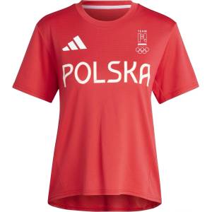 adidas Фланелка с къс ръкав Adidas Women's Poland Short Sleeve Performance Gym Top - Better Scarlet