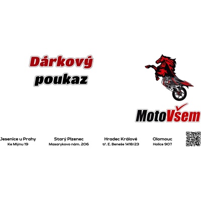 MOTOVŠEM Dárkový poukaz papírový - 2000 Kč