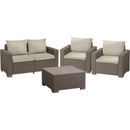 Keter California set stôl + 2 kreslá + dvojsedadlová pohovka Cappuccino