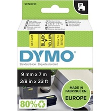 Páska DYMO D1 9mmx7m černý tisk/žlutý podklad S0720730