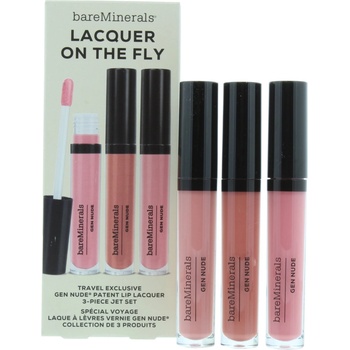 BareMinerals Lacquer On The Fly Set BareMinerals: Gen Nude Liquid Lipstick Cant Even 37 ml + Gen Nude Liquid Lipstick Dahling 37 ml + Gen Nude Liquid Lipstick Major 37 ml